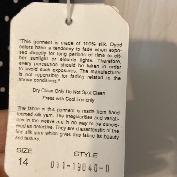 Adrianna Papell 100% Silk PolkaDot Dress size 14 length 39” bust 38” brand new - Picture 5 of 16